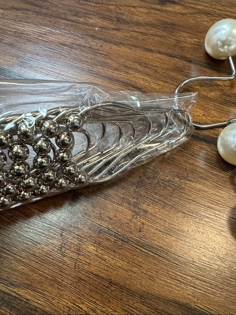 Assorted Decorative Curtain Hooks Pearl Silver Metal Drapery Rings Mixed Lot